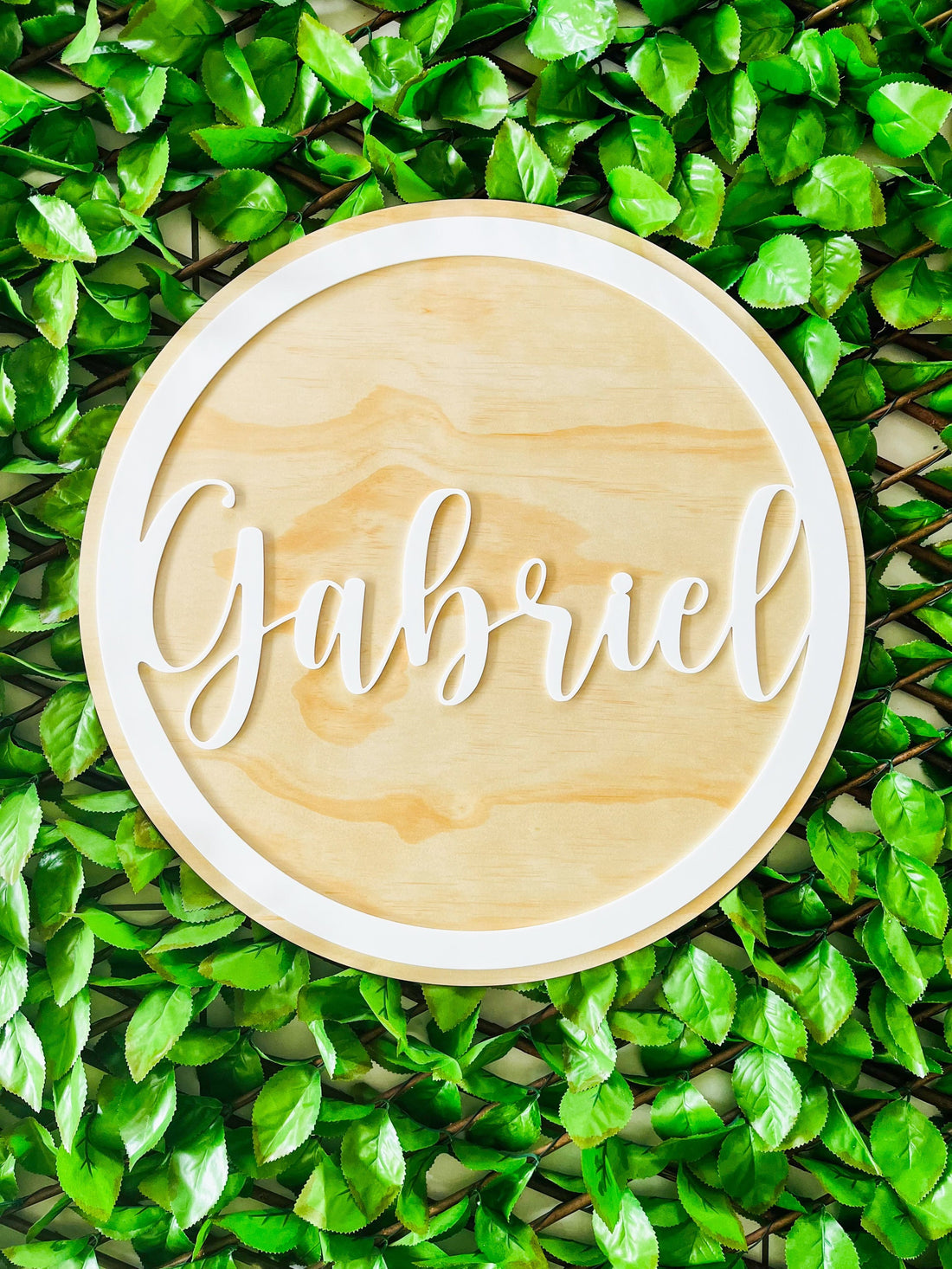Personalised event sign hoop, Wedding, Baby shower, Birthday celebration, Rustic name round sign