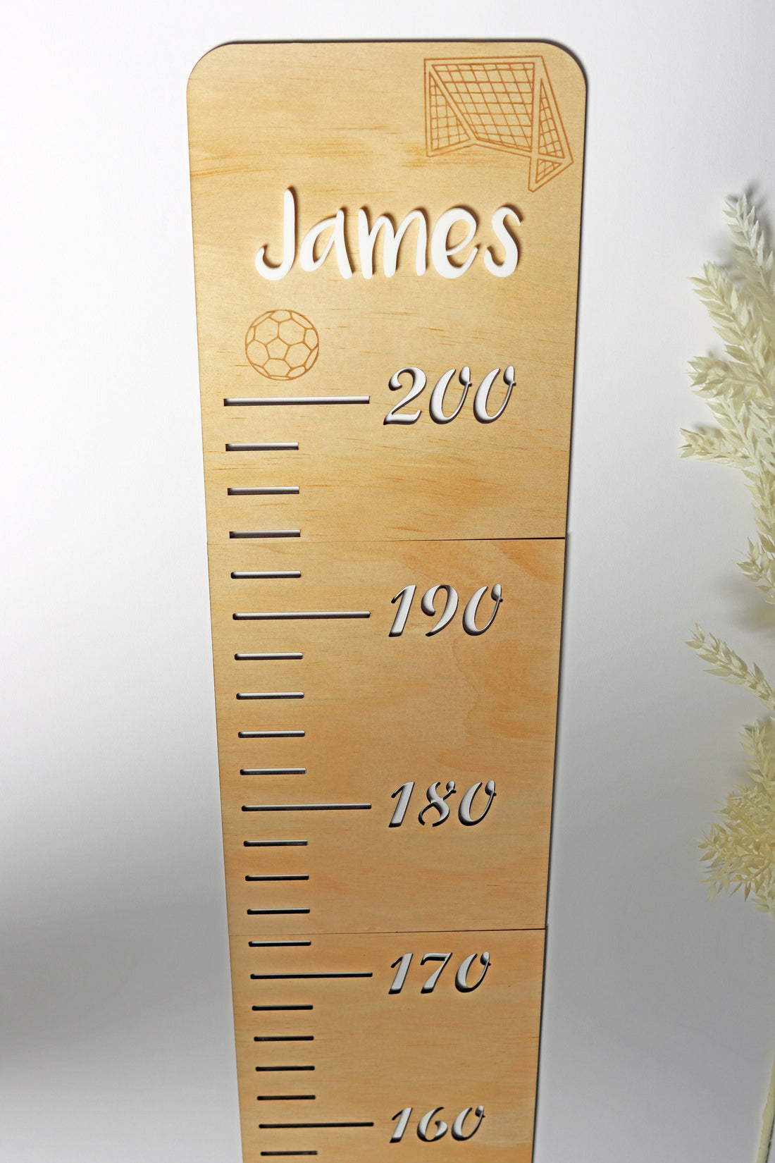 Height chart for kids, Growth chart, Wooden height ruler, Soccer themed